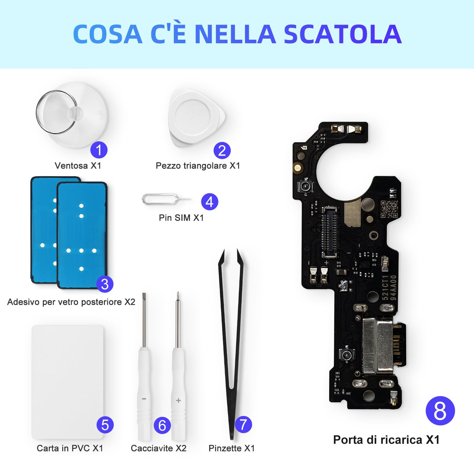 Clappio - Connettore Ricarica Per Xiaomi Poco F6 Pro E Lettore Sim