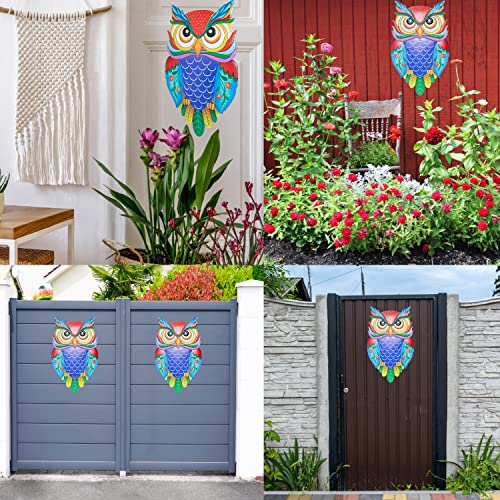 Keke Coo JSMTY Metal Owl Wall Decor - 13.8 Inch Outdoor Colorful Wall Sculpture thumb #5