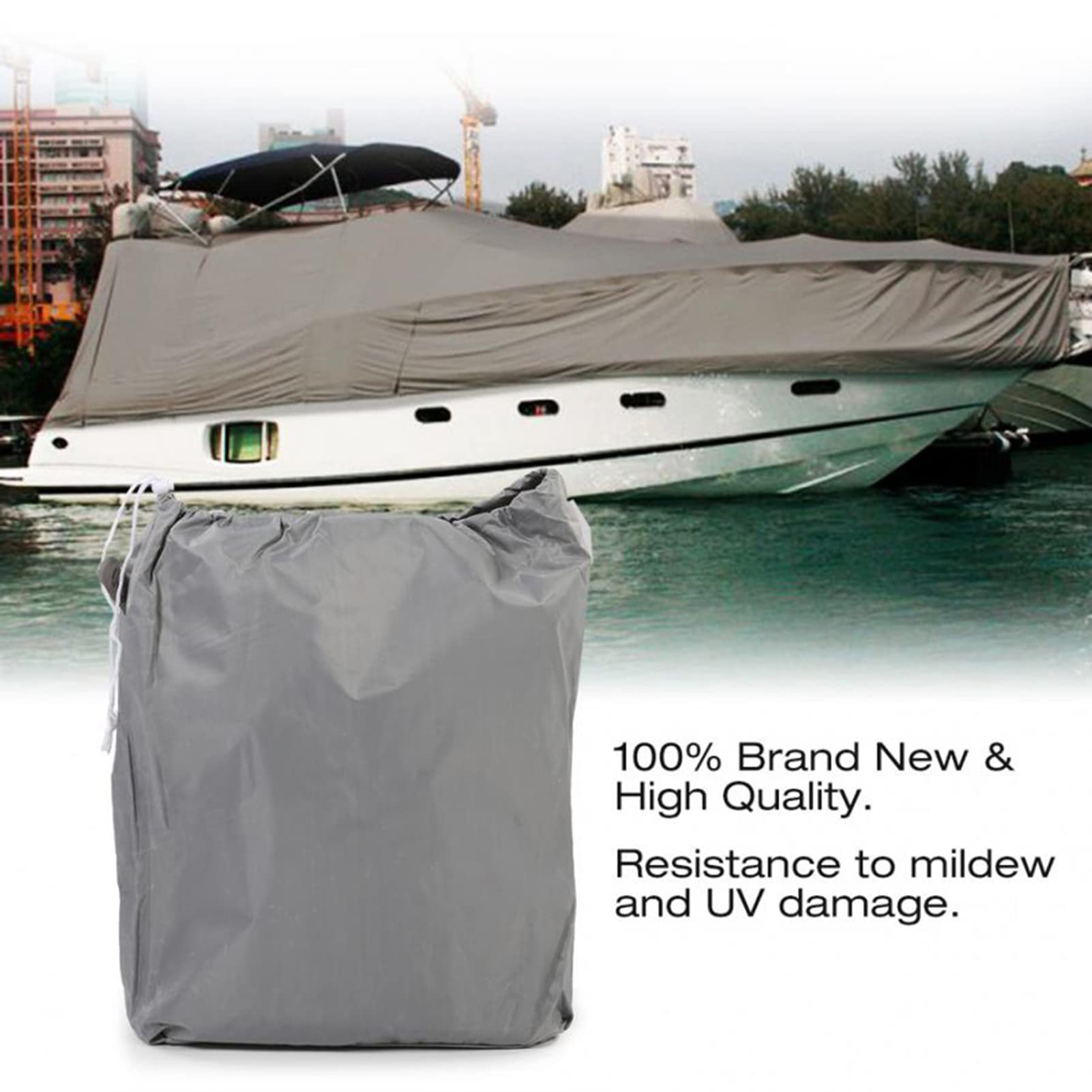 LDIW Telo Copri Barca 11-24ft, Coperture per Barche in Tessuto Oxford 600D con Rivestimento in