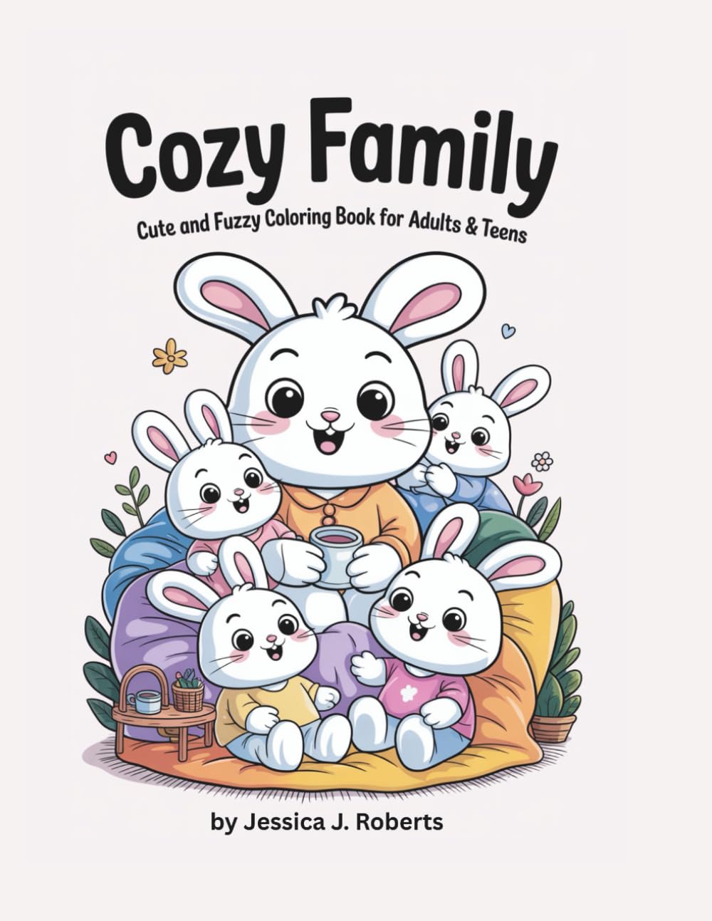 Cozy Family: Cute and Fuzzy Coloring Book for Adults & Teens