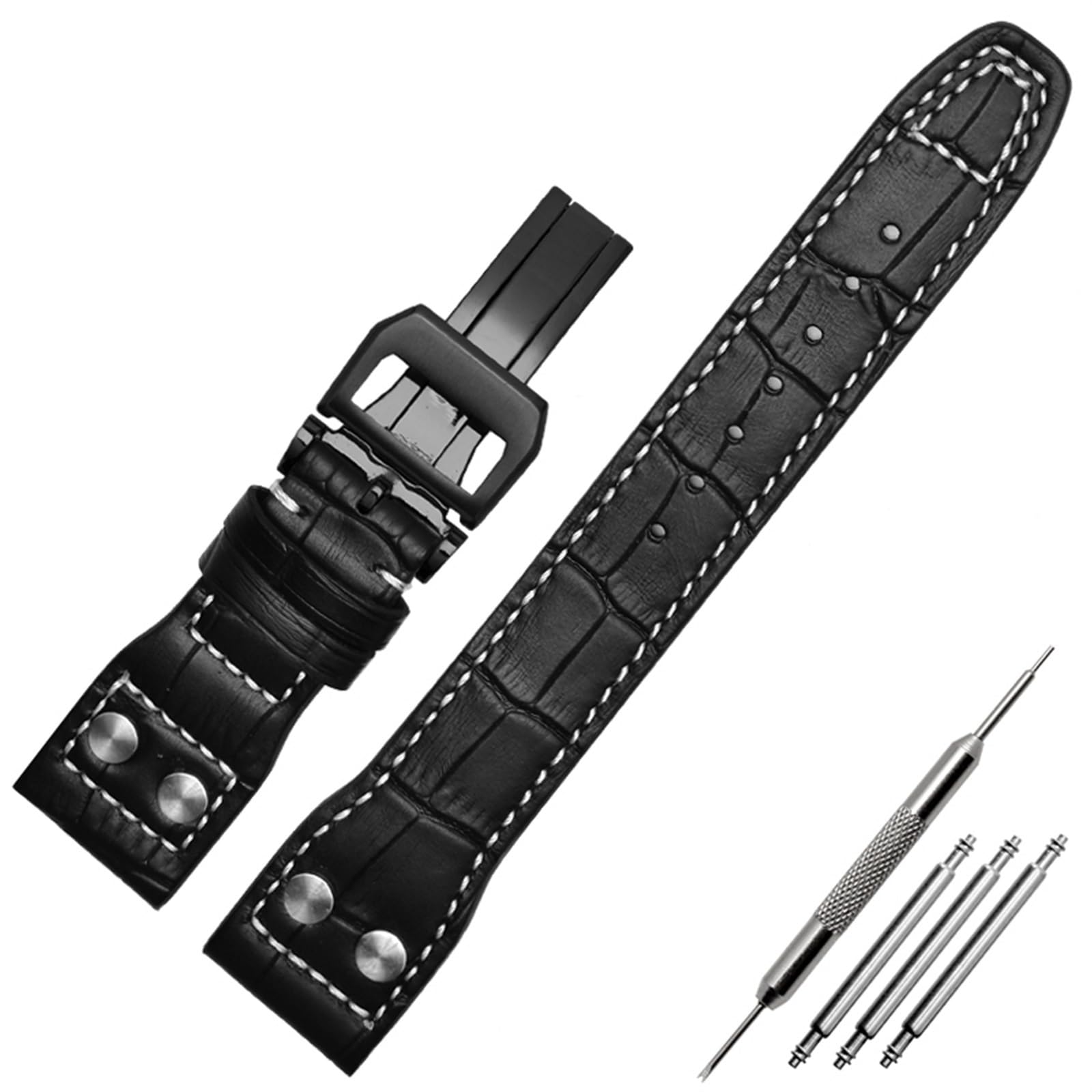 22mm pasek do zegarka z prawdziwej skóry nylonowe nity pasuje do IWC SPITFIRE duży zegarek pilotażowy IW5009 pasek ze skóry bydlęcej