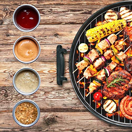 Lalastar Salad Dressing Containers Set, Small Condiment Containers With Silicone Lids, Leakproof & Reusable For Condiments, Snacks, Dipping Sauce, Stainless Steel, 4X1.6Oz, Pink #TOP5