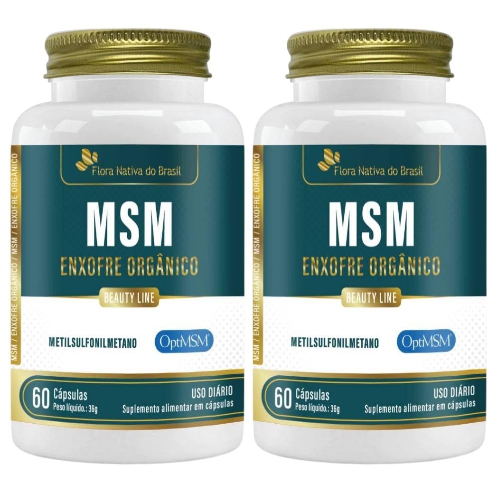 O que é MSM para que serve, como usar e efeitos colaterais-radardasaude 5 KIT 2X MSM Enxofre Orgânico 500mg 60 cápsulas - Flora Nativa Cápsula
