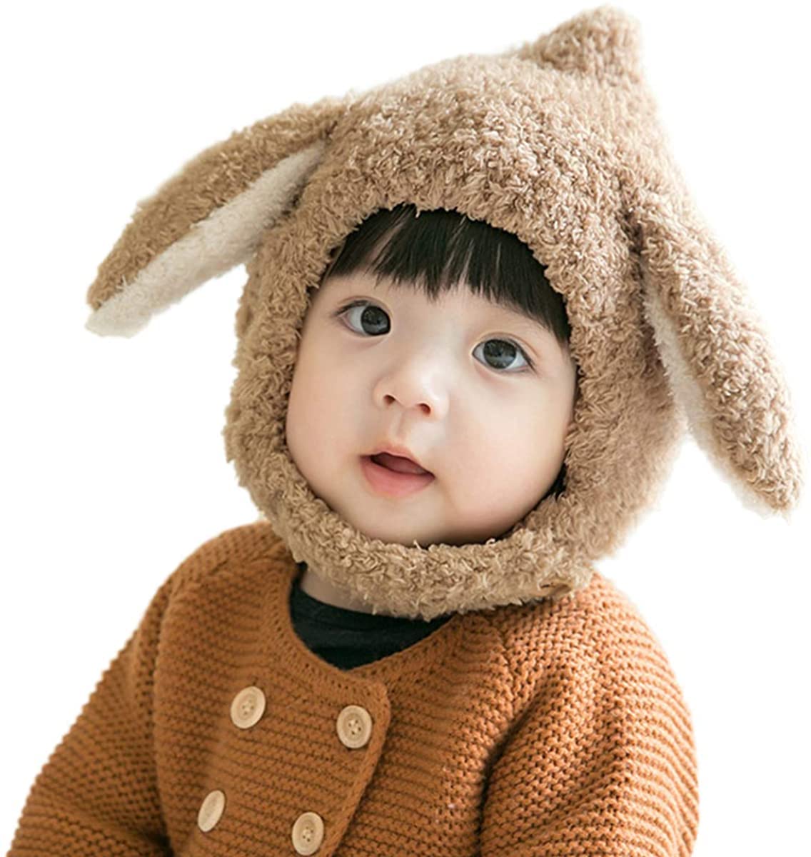 Baby Hats for Winter Cap,Cute Rabbit Ears Proction Head Hooded for Kids,Toddler Infant for 1-5 Years-image-39