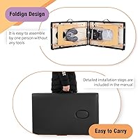 Vista 4 de BestMassage Cama de masaje portátil de 23 pulgadas de ancho, altura ajustable, 2 plegables con bolsa no tejida para spa, masaje de pies, cuidado