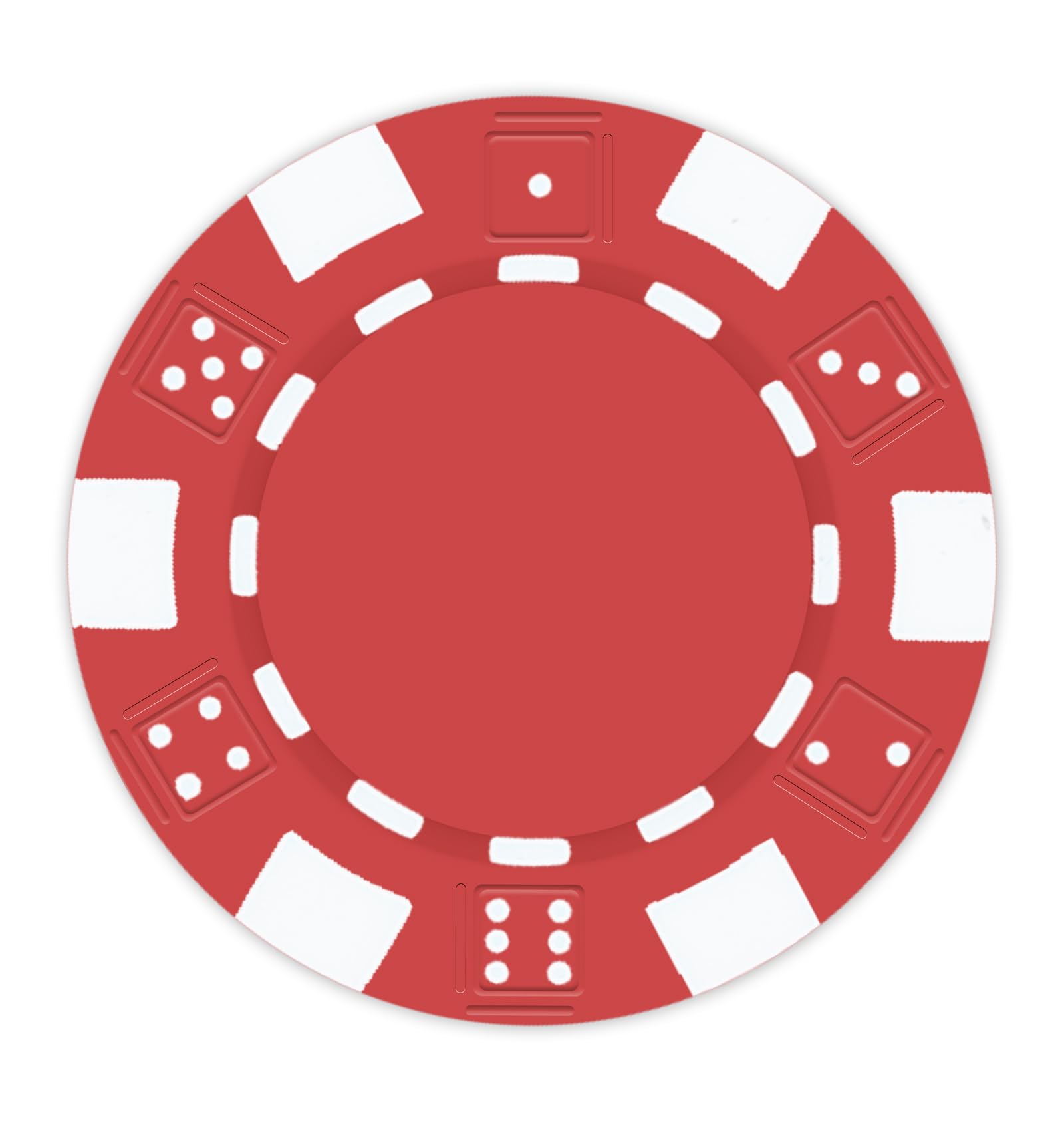 DA VINCI 100 Clay Composite Dice Striped 11.5 gram Poker Chips, Blank Red Chips for Direct UV Print or Hot Stamping (Red)