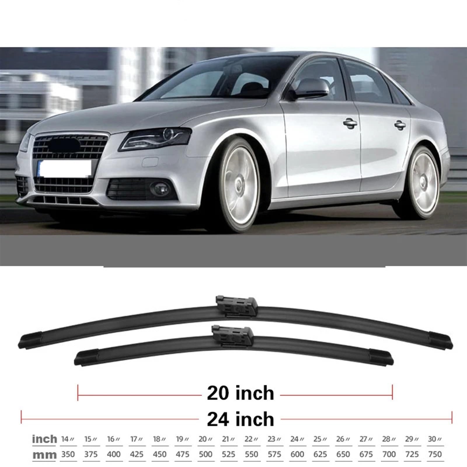 Limpiaparabrisas Coche Compatible Con Para B9 Para Allroad 2012 2013 2014 2015 LHD Escobillas De Limpiaparabrisas Delanteras Parabrisas Ventana Cepillos Lluvia Para Automóvil Escobillas