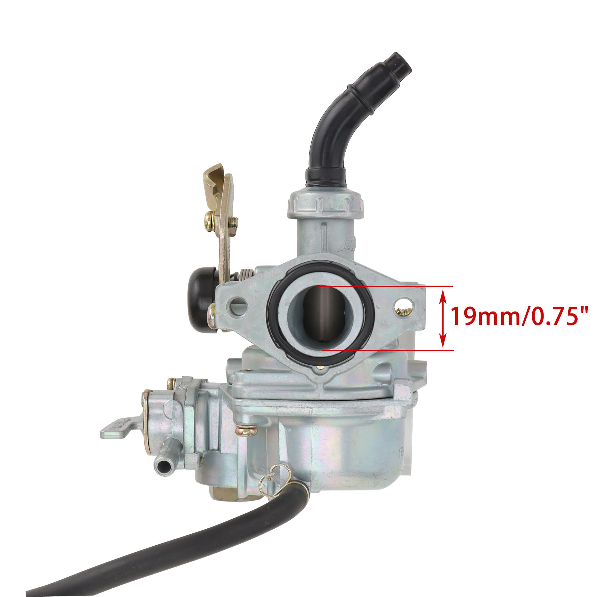 WOOSTAR PZ19 Carburador con Filtro de Combustible Tubo Gasolina Juntas Reemplazo para Taotao GY6 50cc 70cc 90cc 110cc 125cc ATV 4 Wheeler Quad Dirt Pit Bike Go Kart Ciclomotor