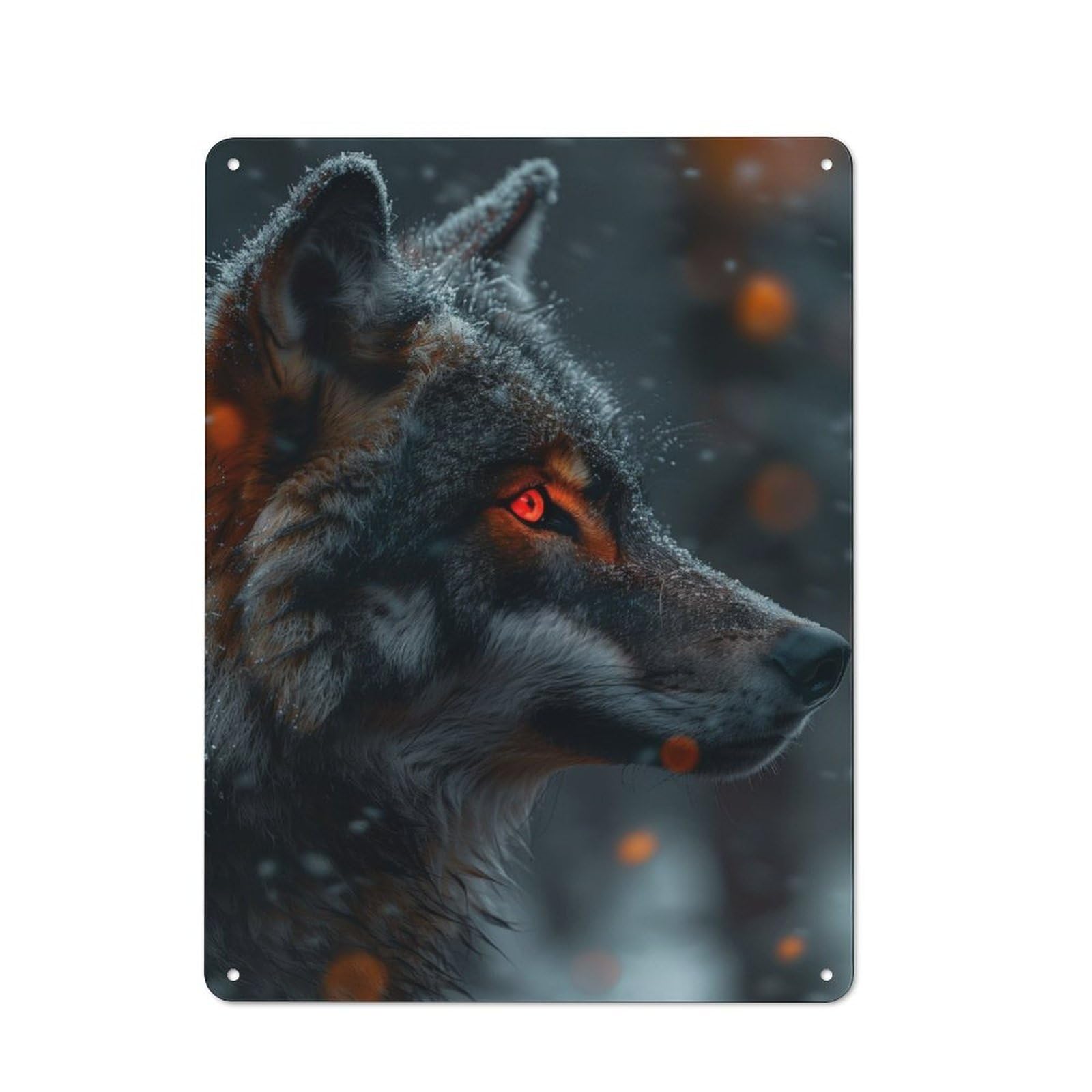 Junmoney Black Wolf Vintage Tin Sign 40X30cm With For Garage Wall, Suited To People Furnishing A Garage