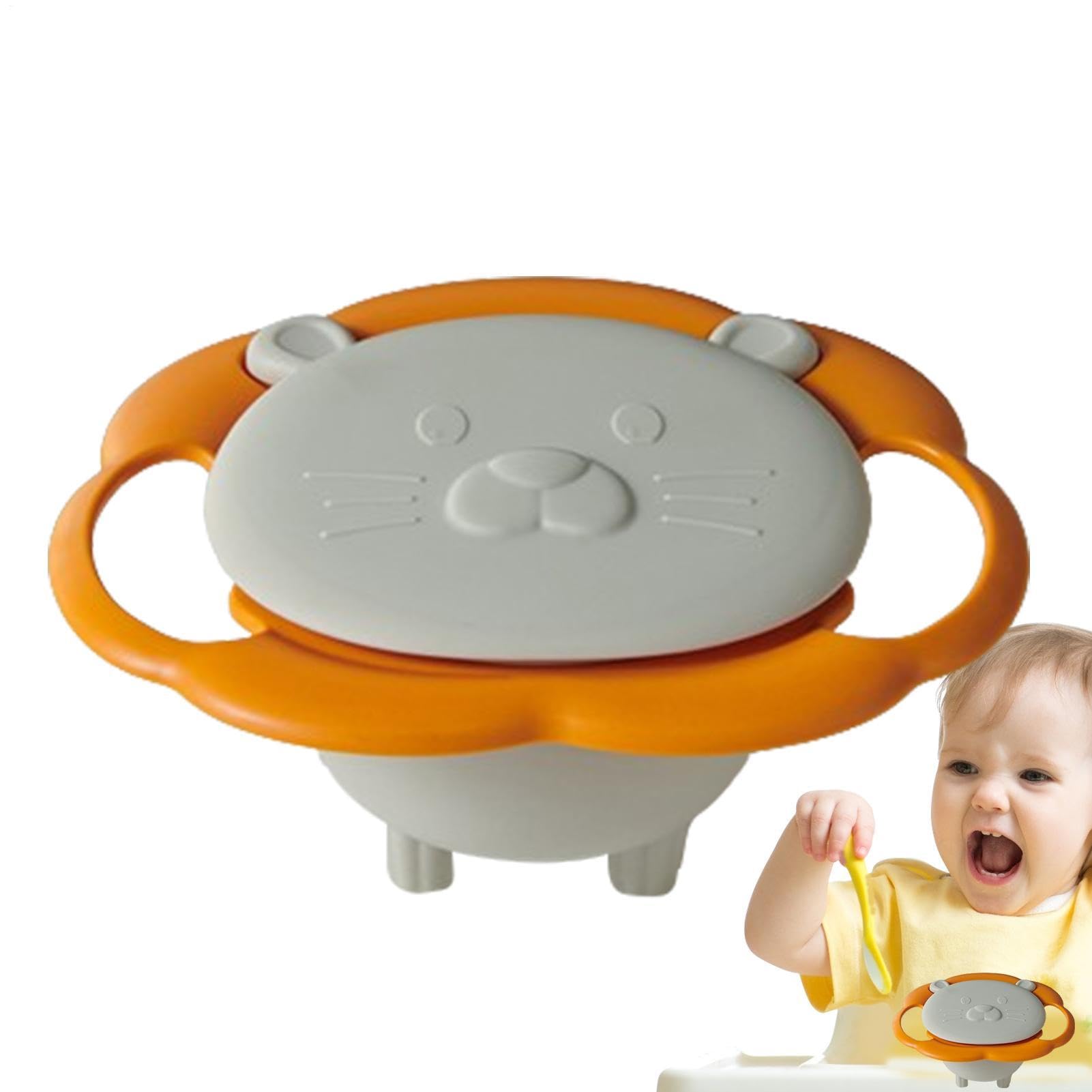 antiderrames - 19 x 17 x 7 cm, giroscópico a prueba de fugas, giratorio para niños pequeños, material PP, robusto, duradero, resistente a las manchas, comedor antiderrames,
