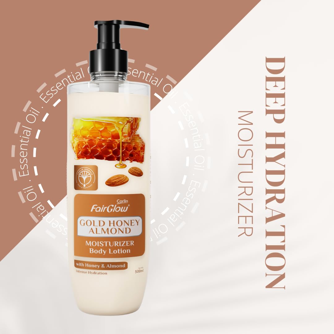 Corlin Fair Glow Gold Honey Almond Moisturizer Body Lotion - 400ml | Nourishing, Hydrating & Glowing Skin for All Skin Types 2
