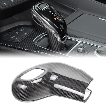 Car Auto Real Carbon Fiber Gear Shift Knob Lower Cover Trim Compatible with for Cadillac CT5 2020-UP