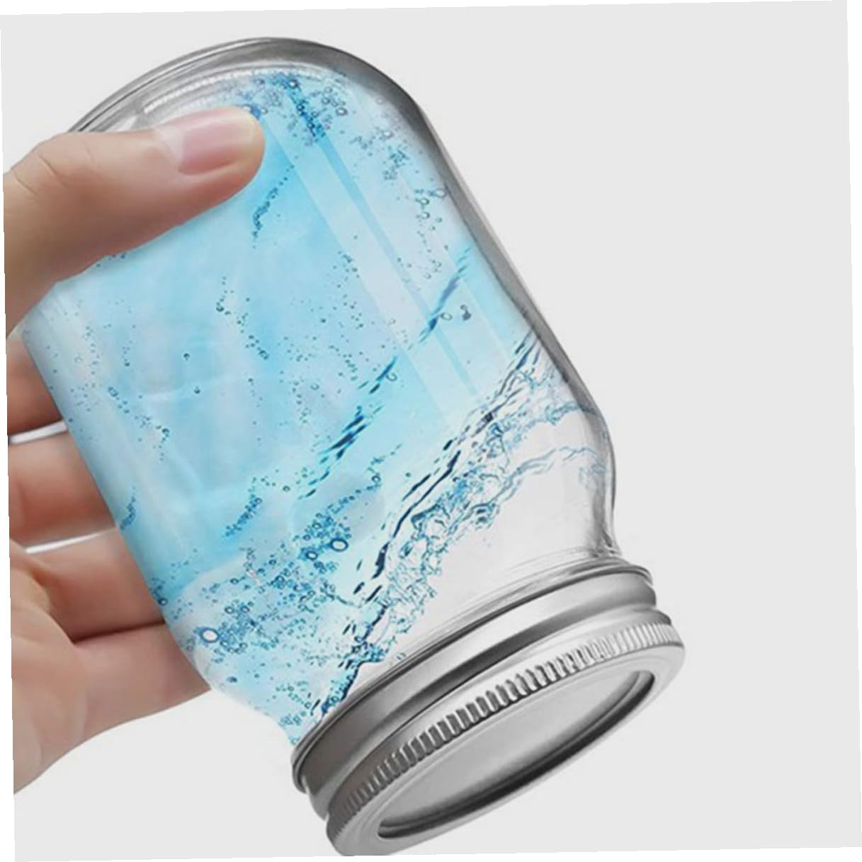 Barattoli a Bocca Larga in Vetro da 500ml con Coperchio Ermetico, Set di 6 Pezzi Riutilizzabili Contenitori per Conservazione Alimentare per Casa e Ristorante