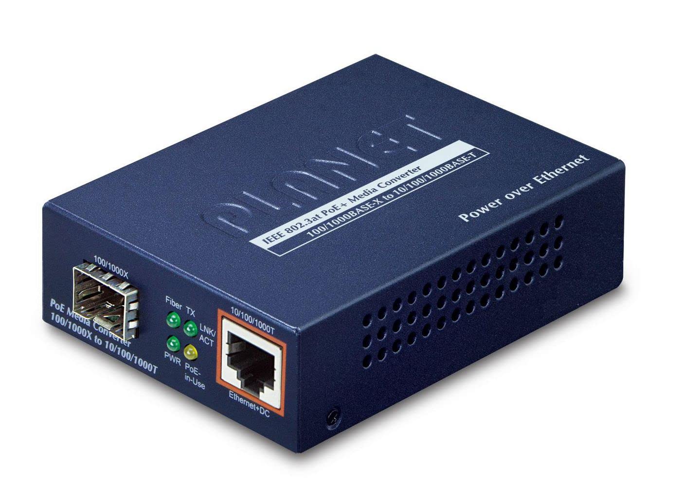 CONVERSOR FIBRA 1000BASE-X to 10/100/1000 Base T POE Planet