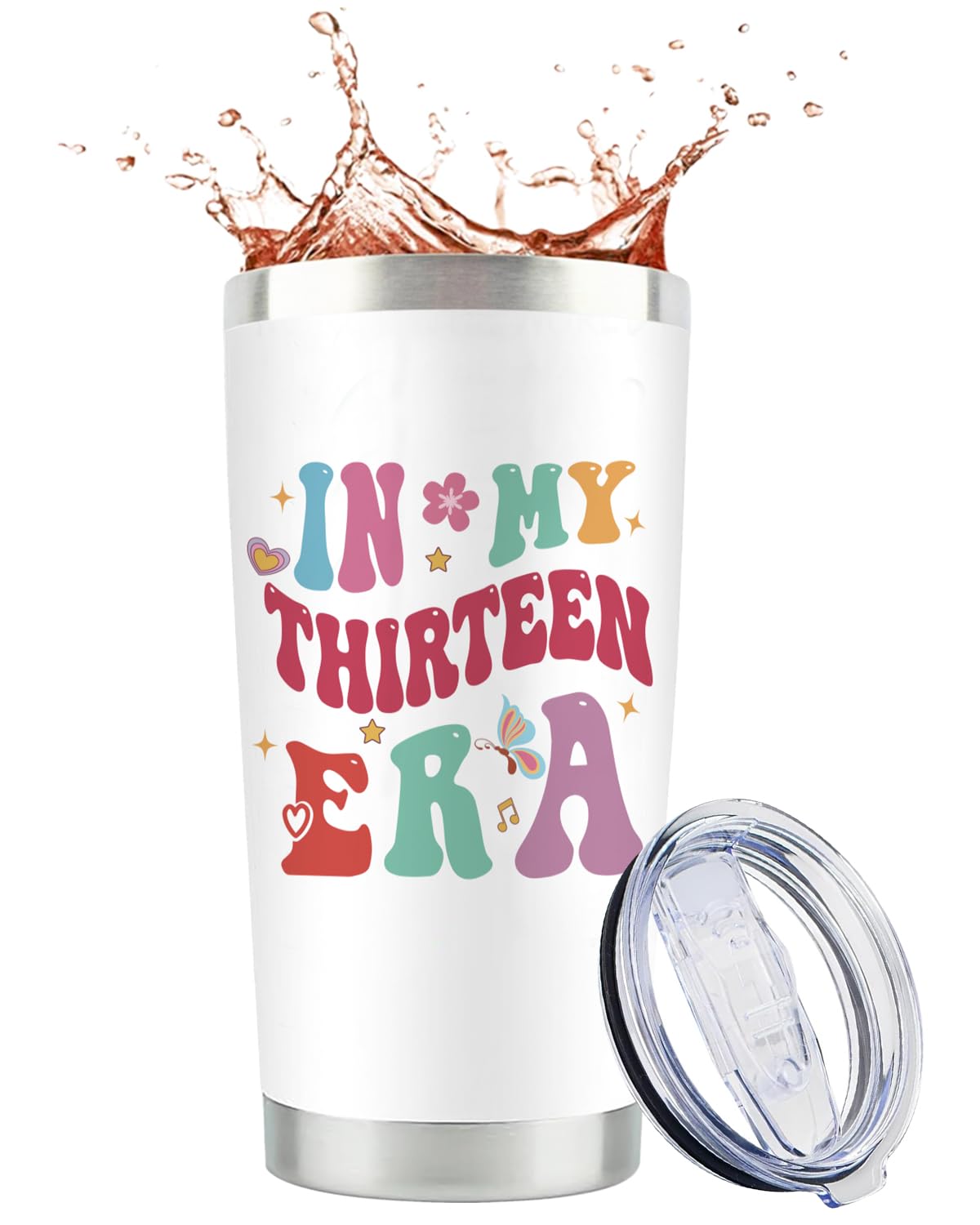 GiftGem 13th Birthday Gifts for Girls - 13th Birthday Cup for Girls, Travel Mug, Personalized and Creative Travel Mug, 13th Birthday Gifts for Daughter Grandaaughter Best Friend Sister Girlfriend