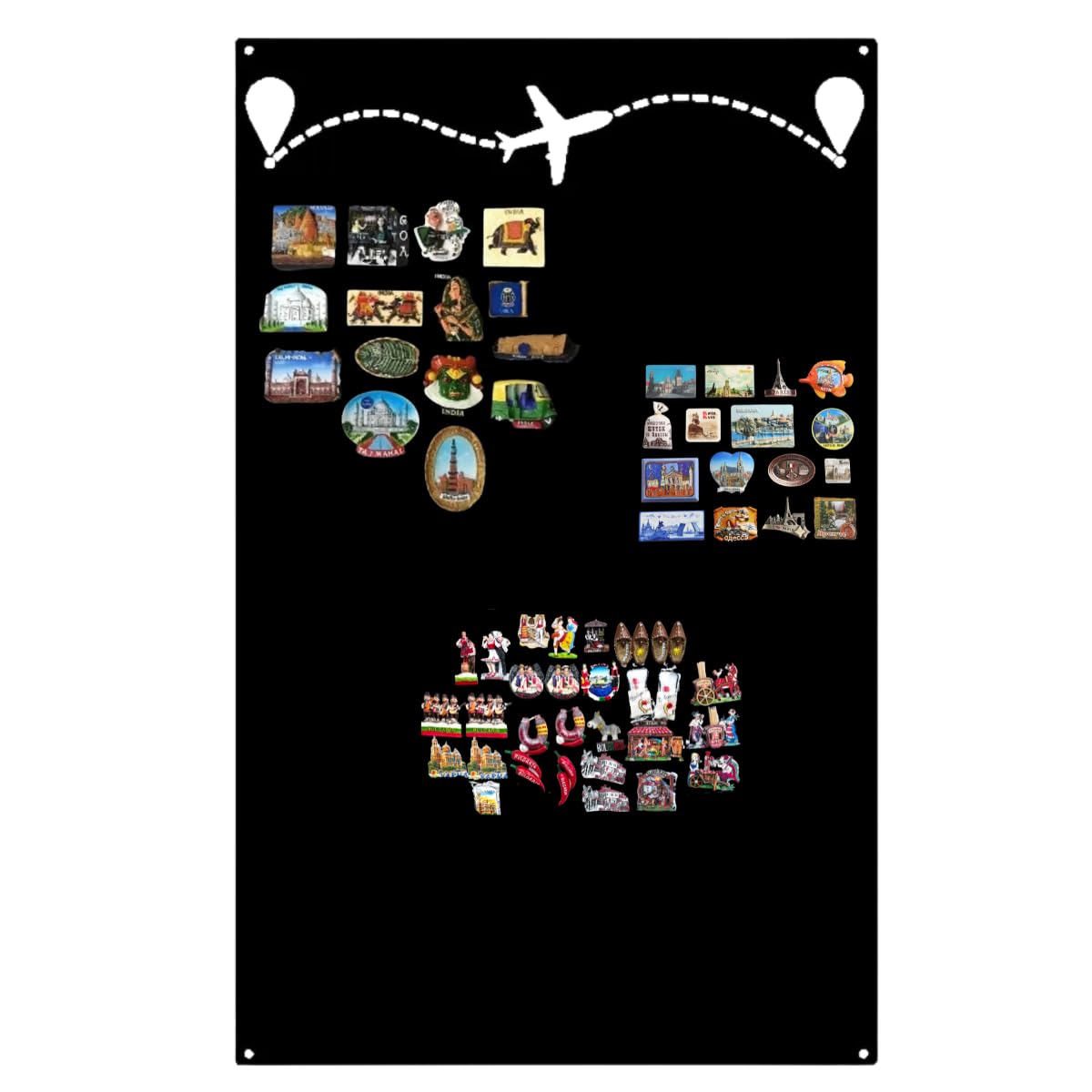 Tableau Magnétique - Tableau Effaçable en Acier - Idéal pour Aimants et Notes - Tableau Noir Magnétique Mural - Kit de Montage Inclus - 80x50 cm -