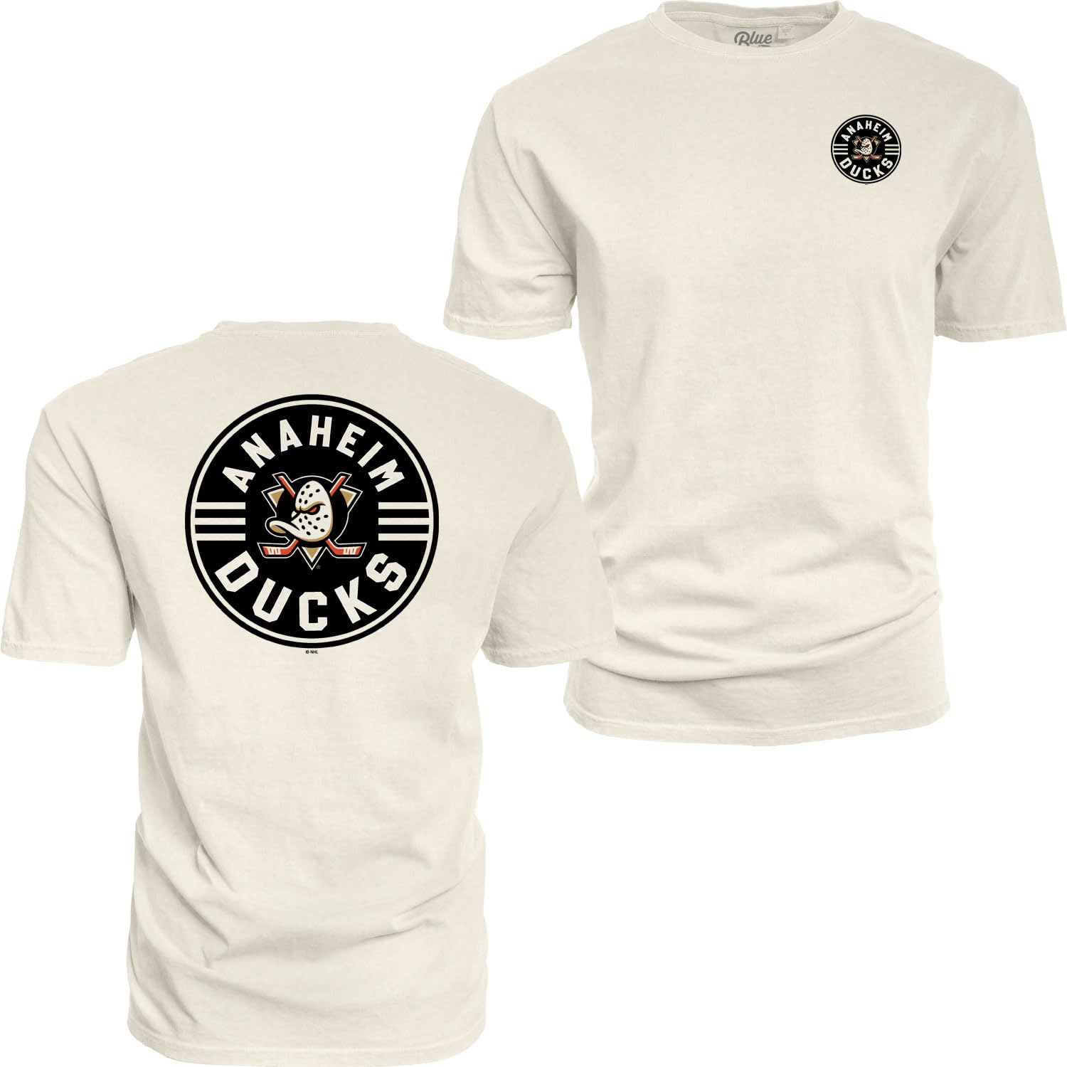 Blue 84 NHL Officially Licensed T-Shirt Ringspun Front/Back Ivory Puck