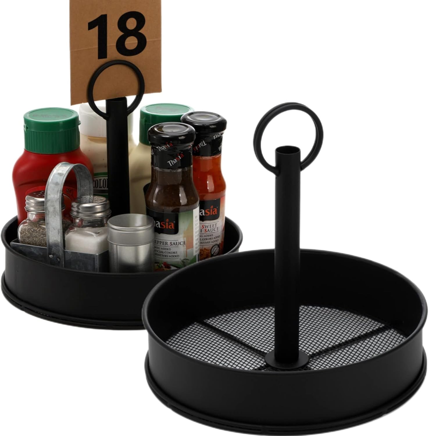 AVLA 2 Pack Steel Condiment Caddy, RustResistant Seasoning