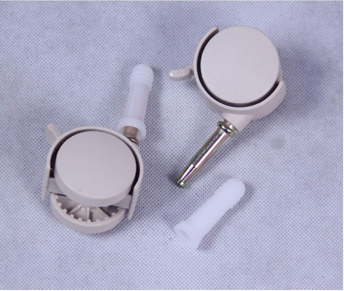 Muebles de Nailon para Cuna,Ruedas giratorias silenciosas con Frenos,diseño de Ruedas Dobles,Ruedas de Repuesto,Varilla de Montaje de 7,4 mm,con Manguito de Montaje,para Cama de niños con ca