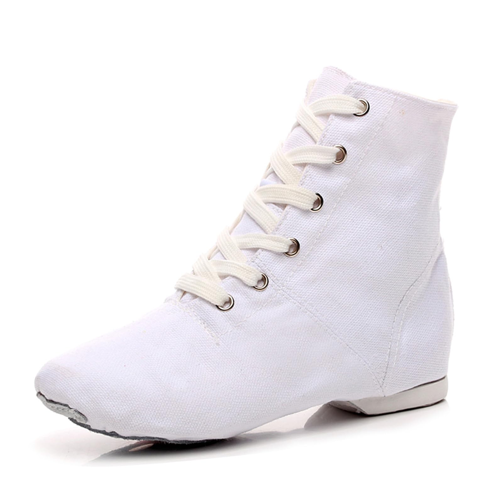 Bottes de Jazz pour Femme - Chaussures de Danse Plates à Lacets avec Semelle Fendue
