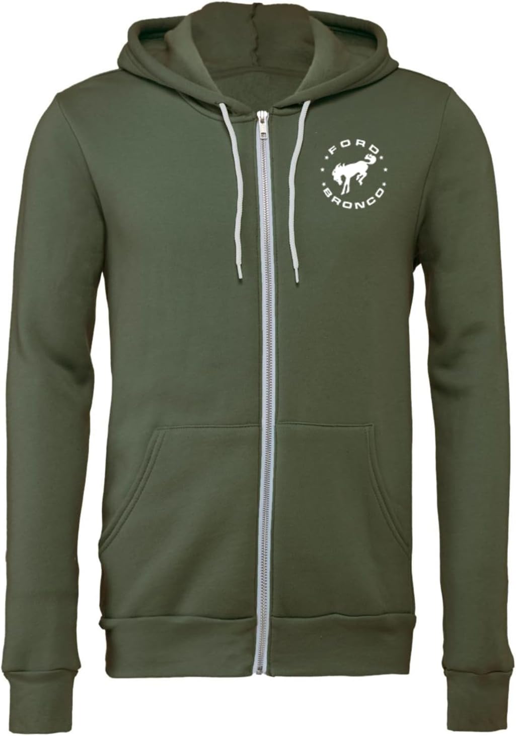 Ford Bronco Circle Chest Print Premium Full Zip Hoodie