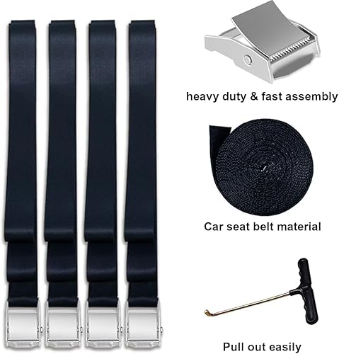 Miniatura 5 de Eurmax USA Trampoline Stakes Trampoline Anchors High Wind Heavy Duty Corkscrew Shape Steel Tent Stakes Trampoline Tie Downs Anchor Kit with T Hook