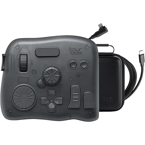 TourBox Elite, Bluetooth Controller for Video Photo Editing Color Grading, Davinci Resolve Speed Editor, Photoshop Lightroom Premiere FCPX After Effects Programmable Keyboard Bundle (Translucent)