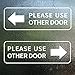 Please Use Other Door Sticker 12x4 Inch Left Right Arrow Sticker Sign Removable Waterproof Decal 4 Pack