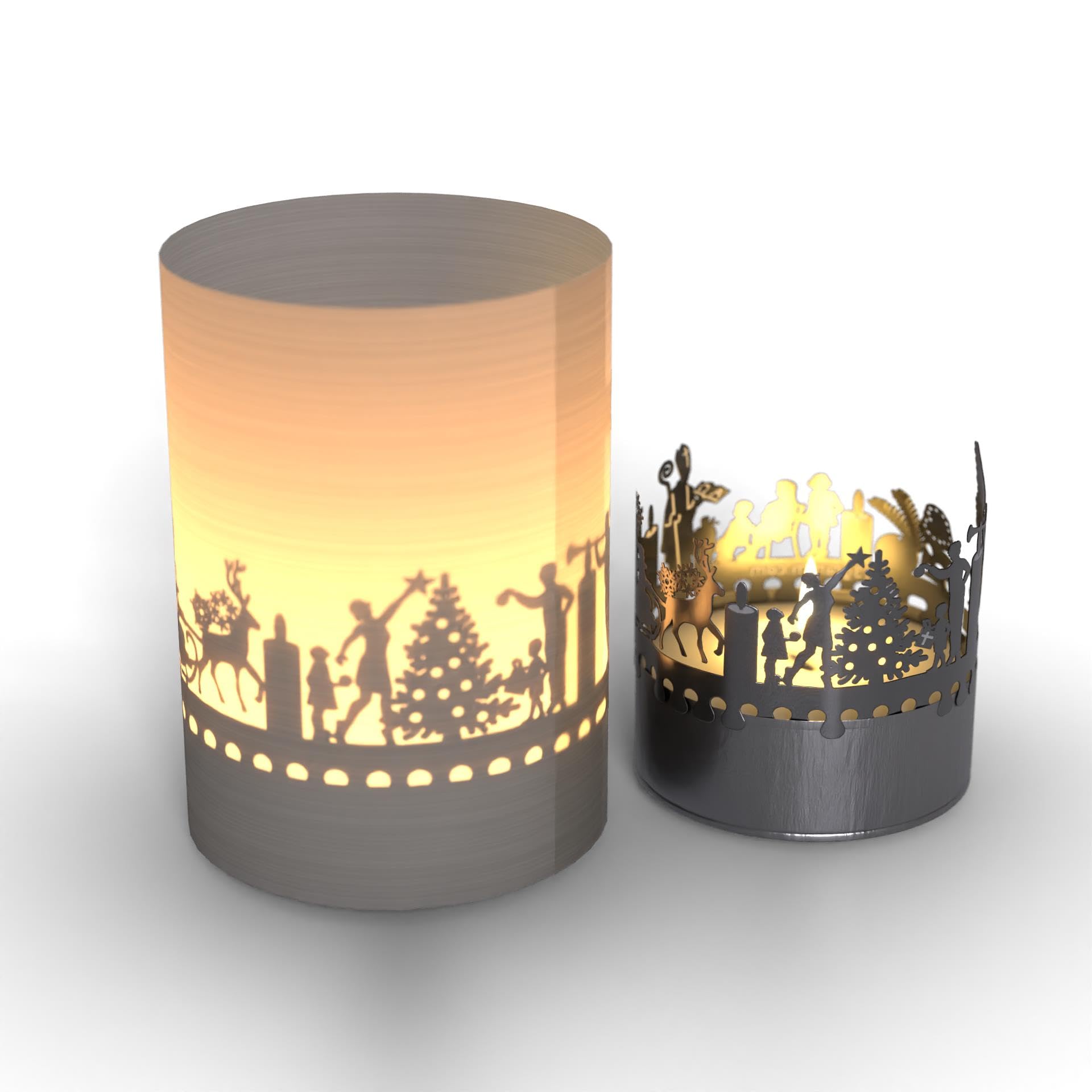 13gramm Advent Gift Tube Shadow Play Candle - Create Magical Atmosphere with Silhouette Motifs - Perfect Holiday Decor and Gift Idea