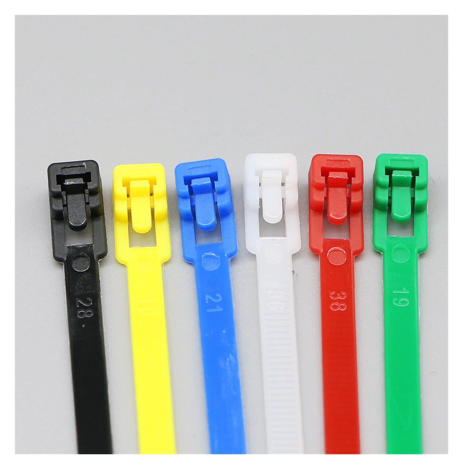 Zenitech 50 Fascette Riutilizzabili Nere 7,6x250mm - Legacci In Plastica Con Grilletto - Ideali Per Organizzare Cavi E Fai Da Te - 3