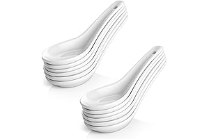 DOWAN Ceramic Asian Soup Spoons for Miso, Pho, and More
