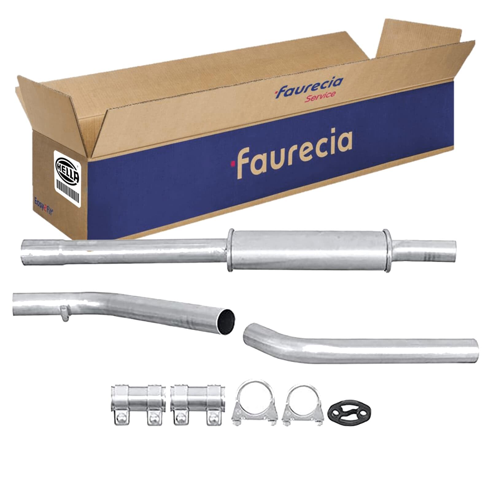 HELLA 8LB 366 020-521 Vorschalldämpfer - Easy2Fit Kit - vorne - dreiteilig - Set mit Anbauteilen | 8LB 366 020-521 Kompatibel mit Sandero (bs_),sandero/stepway I (bs_)
