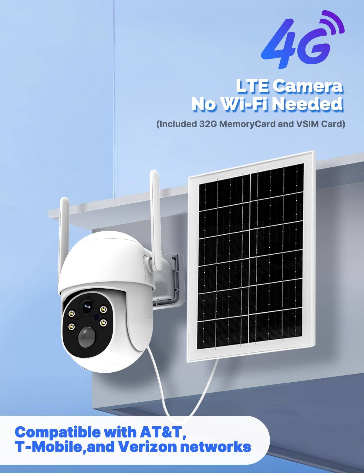 Amazon.com : MOES 4G LTE Cellular Solar Security Camera, Lifetime