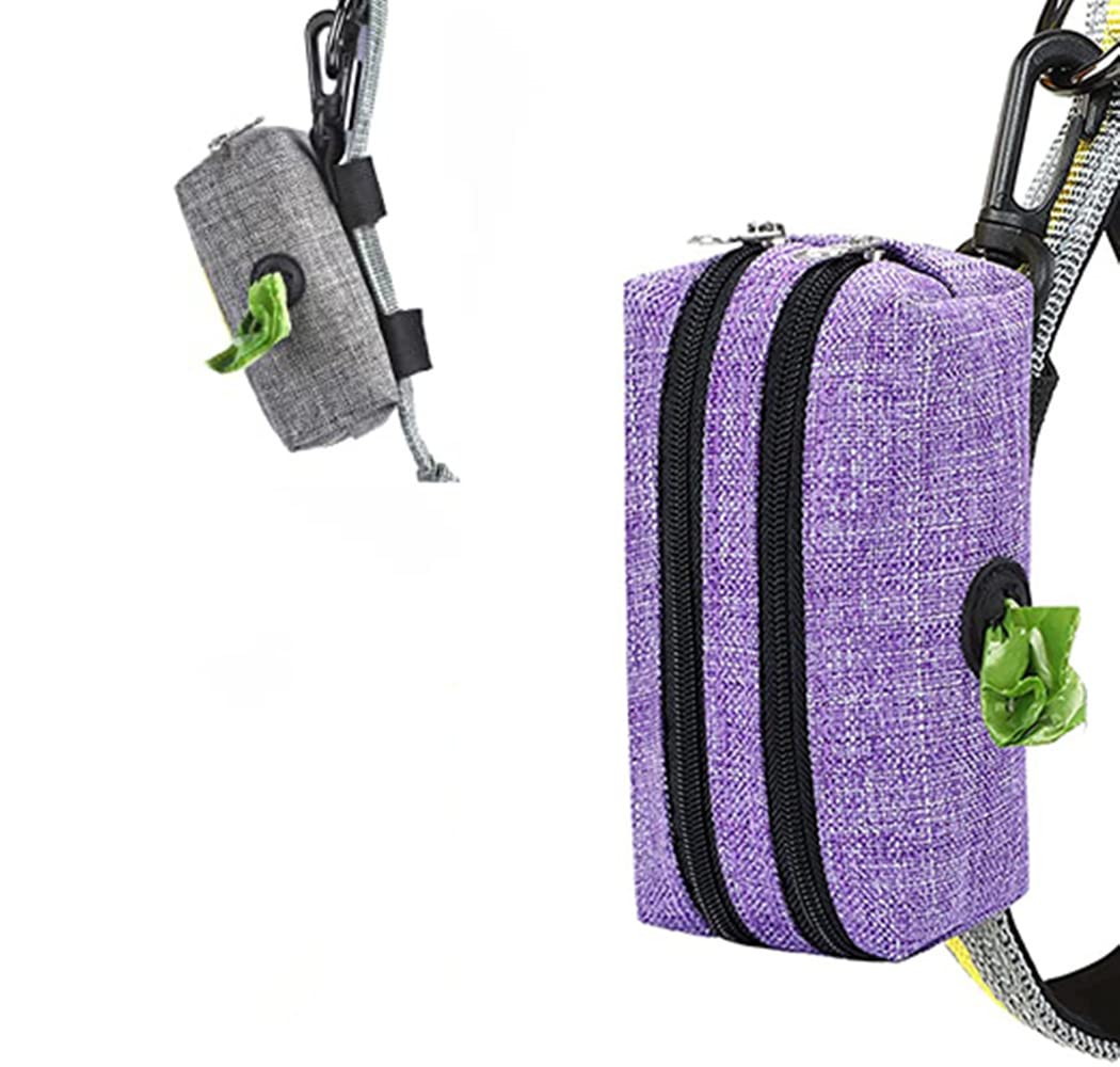 Bolsa para excrementos de perros, funda para correa (morado)