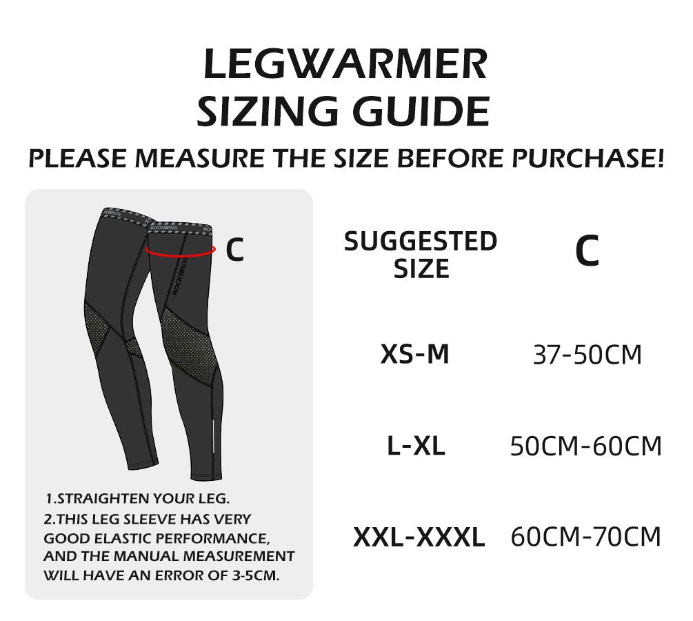 ROCKBROS Calentadores de Piernas Térmicas de Invierno para Hombre Mujer Ciclismo Running Deportes al Aire Libre Negro