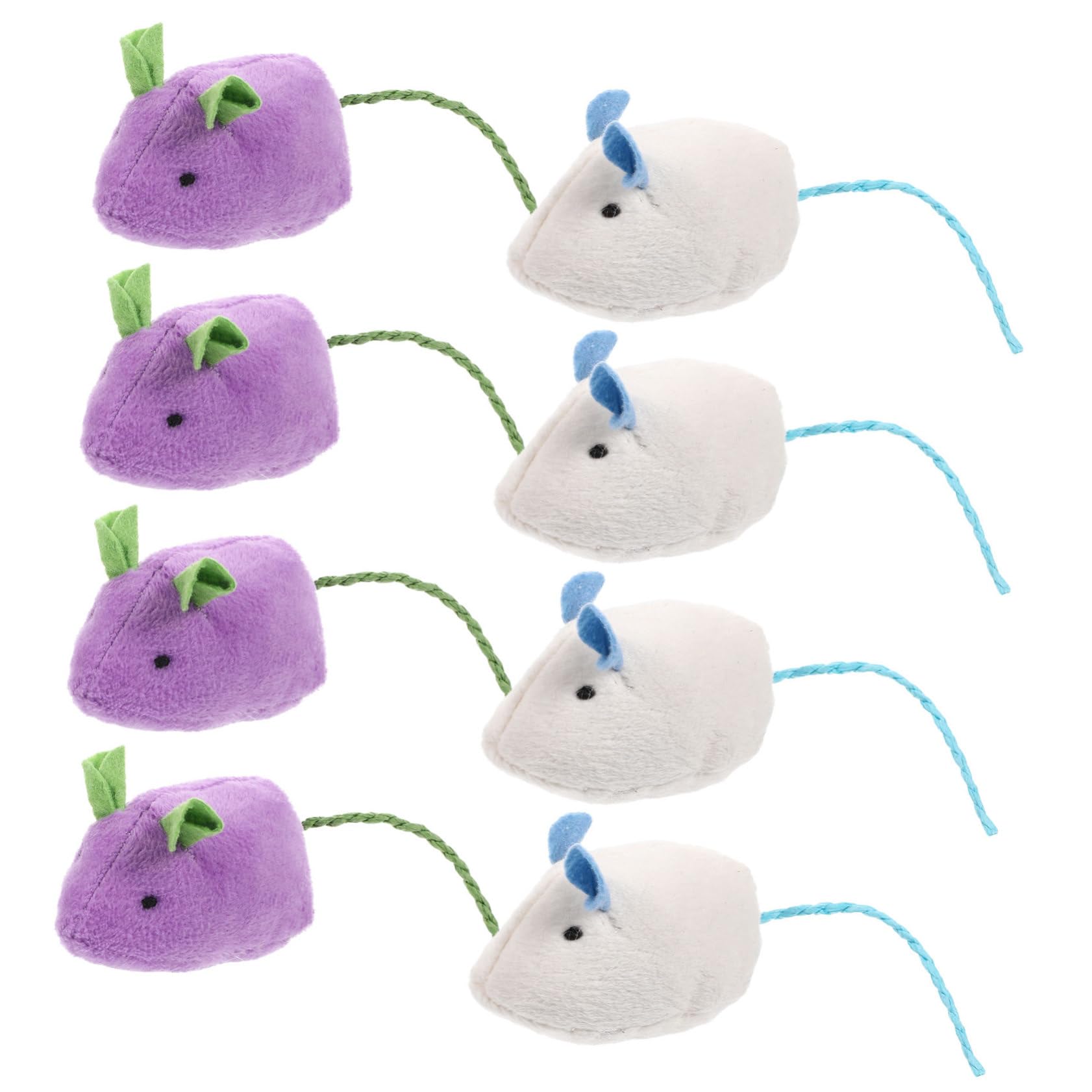 VANZACK Realistic Cat Mice Set - 8 Pack Plush Mice for Cats - Interactive Fun and Exercise Random Colors Perfect Pet Supplies for Engaging Playtime and Stimulating Hunting Instincts