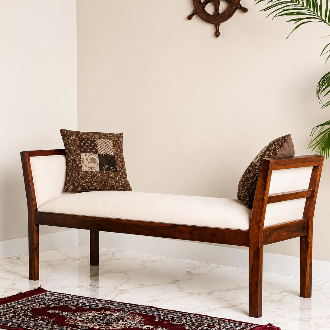 IThree Solid sheesham Wood 2 Seater Bench Living Room (Style 1) 4