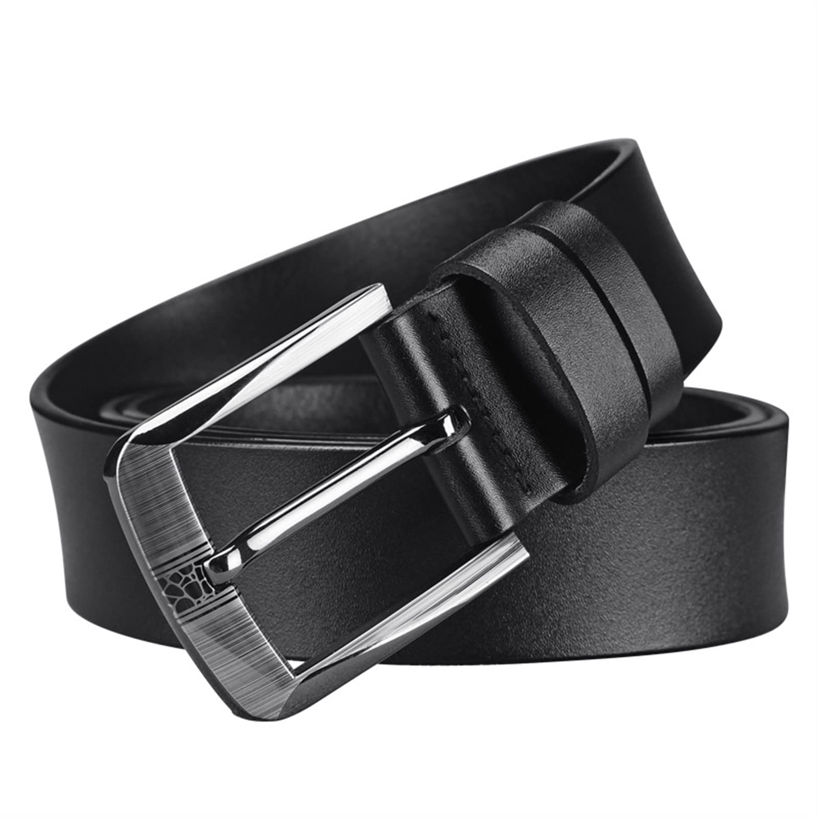 Cinture da Uomo, Cintura in Pelle da Uomo in Pelle Pin Fibbia Cintura Casual Marea Larga Medio Giovane Semplice Pantaloni Cintura Casual Formale Fibbia a Fibbia Regolabile Fibbia a Fibbia