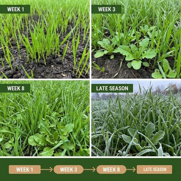 Old Cobblers Farm™ Winter Rye + Chicory Seed Mix – 60/40 Blend for Wildlife Plots, Soil Health & No-Till Cover Cropping – Drought & Frost Resistant, Cool Season Growth (10 lbs)