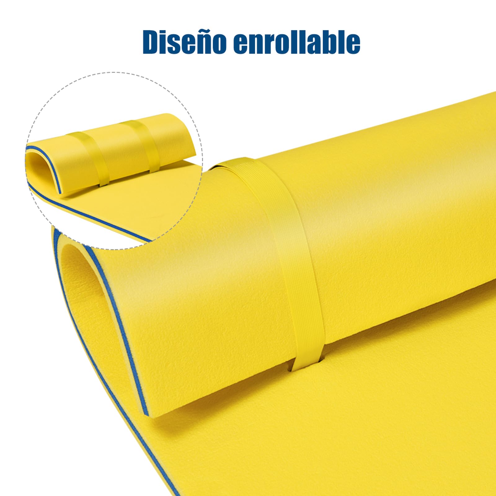 COSTWAY Flotador de Agua, Estera Flotante de Espuma XPE de 3 Capas，Resistente al Desgarro con Dispositivo para Recreación y Relajación en el Agua, para Mar, Lago, Piscina