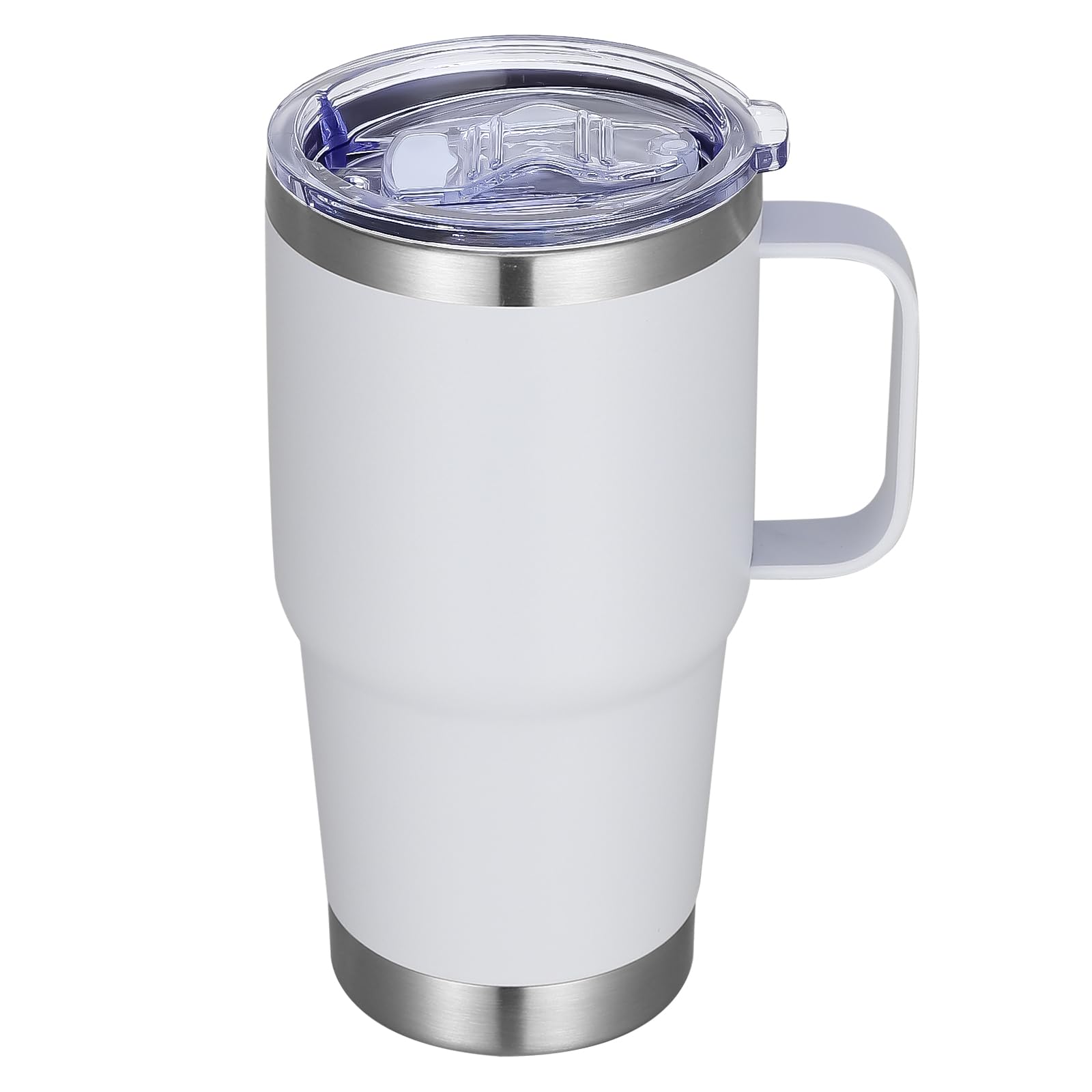 Amazon.com: Abbrevi 20 oz Stainless Steel Tumbler with Handle Metal  Insulated Coffee Travel Mug with Handle Double Wall Tumbler Cup with Lid  and Straw, White 1 Pack : Home & Kitchen