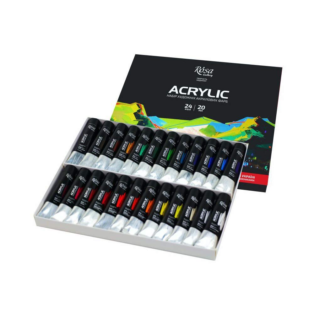 Zestaw farb akrylowych Professional Rosa Gallery, różne zestawy dostępne po 20 ml (zestaw 24 kolorów)