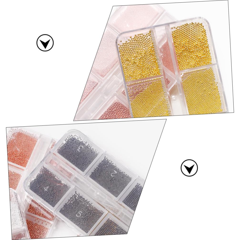 SHERCHPRY Unghie Rotonde di Caviale Mini Decorative per Nail Art Fai da Te Adatte per Unghie Naturali e Artificiali UV e Dip