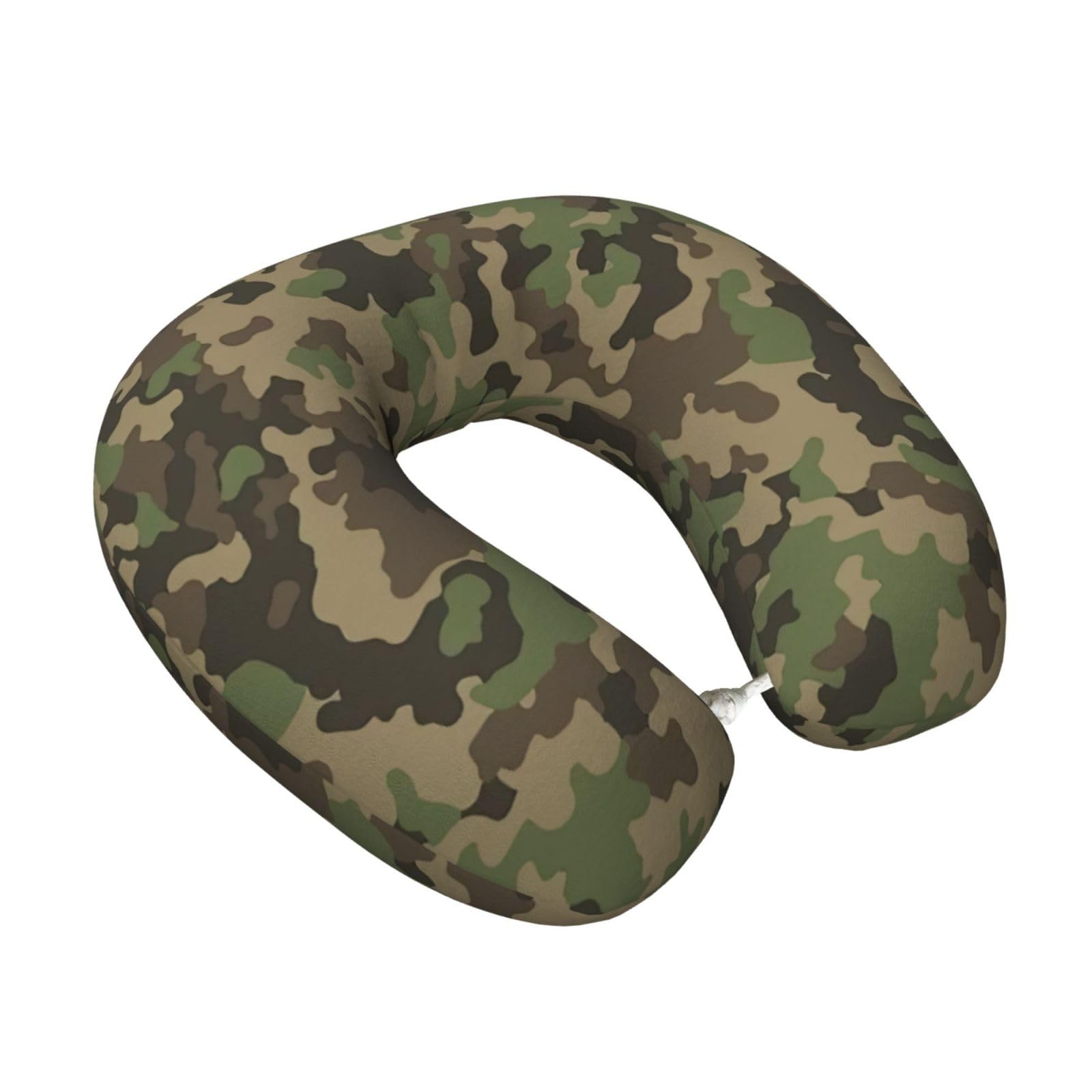 Yyoretp Green camo Print Travel Pillow Pure Memory Foam Neck Pillows Portable Headrest for Airplane