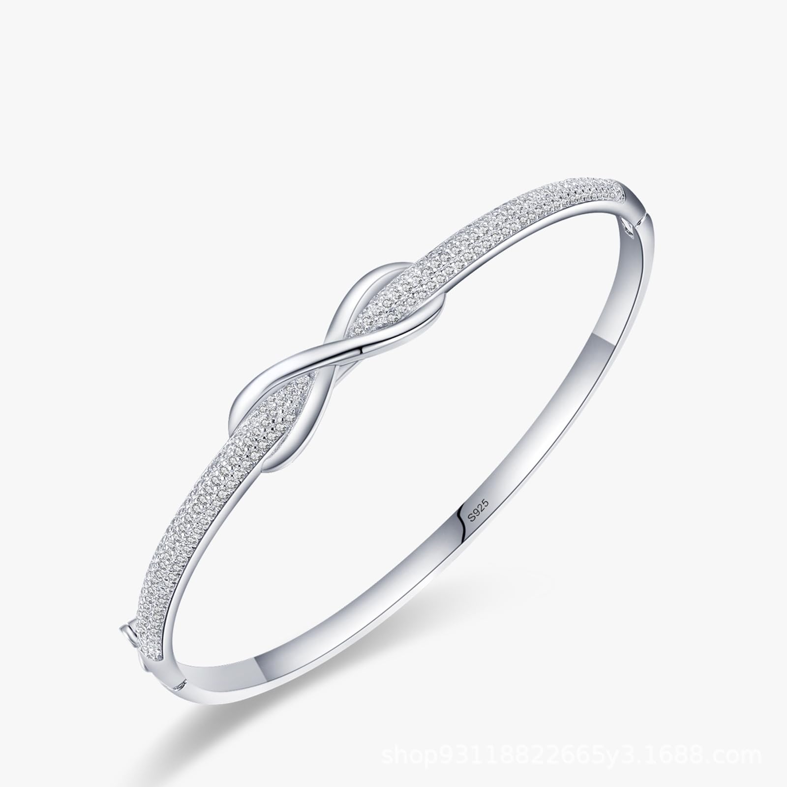 Pulseras de plata de ley 925 con circonita cúbica, pulsera de mariposa de plata para mujer, adecuada para aniversario