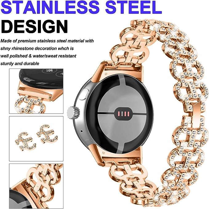 Miimall Bling Strap for Google Pixel Watch 3 41mm/Pixel Watch 2/1 - Image 3