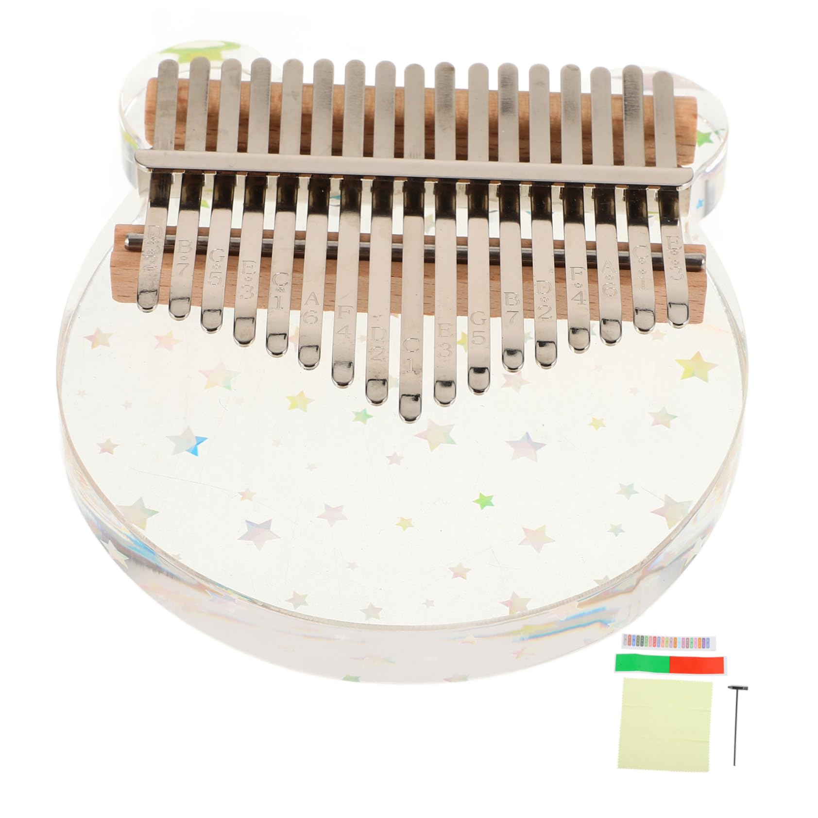 BESPORTBLE Starry Bear Shape Acrylic Key Thumb Piano Kalimba Instrument for Beginners Portable Music Toy for Home Travel Camping