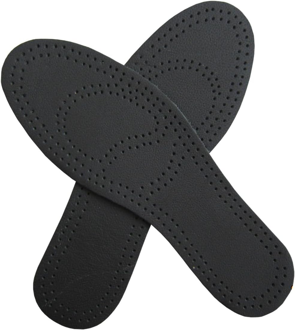 Black Leather Insoles for Women Shoes Thin Cowhide Leather Inserts for Boots and Crochets Nonslip Shoe Pads with Activated Carbon for Odor Eaters (3 Pairs/Womens US 6-6.5) - Image 9