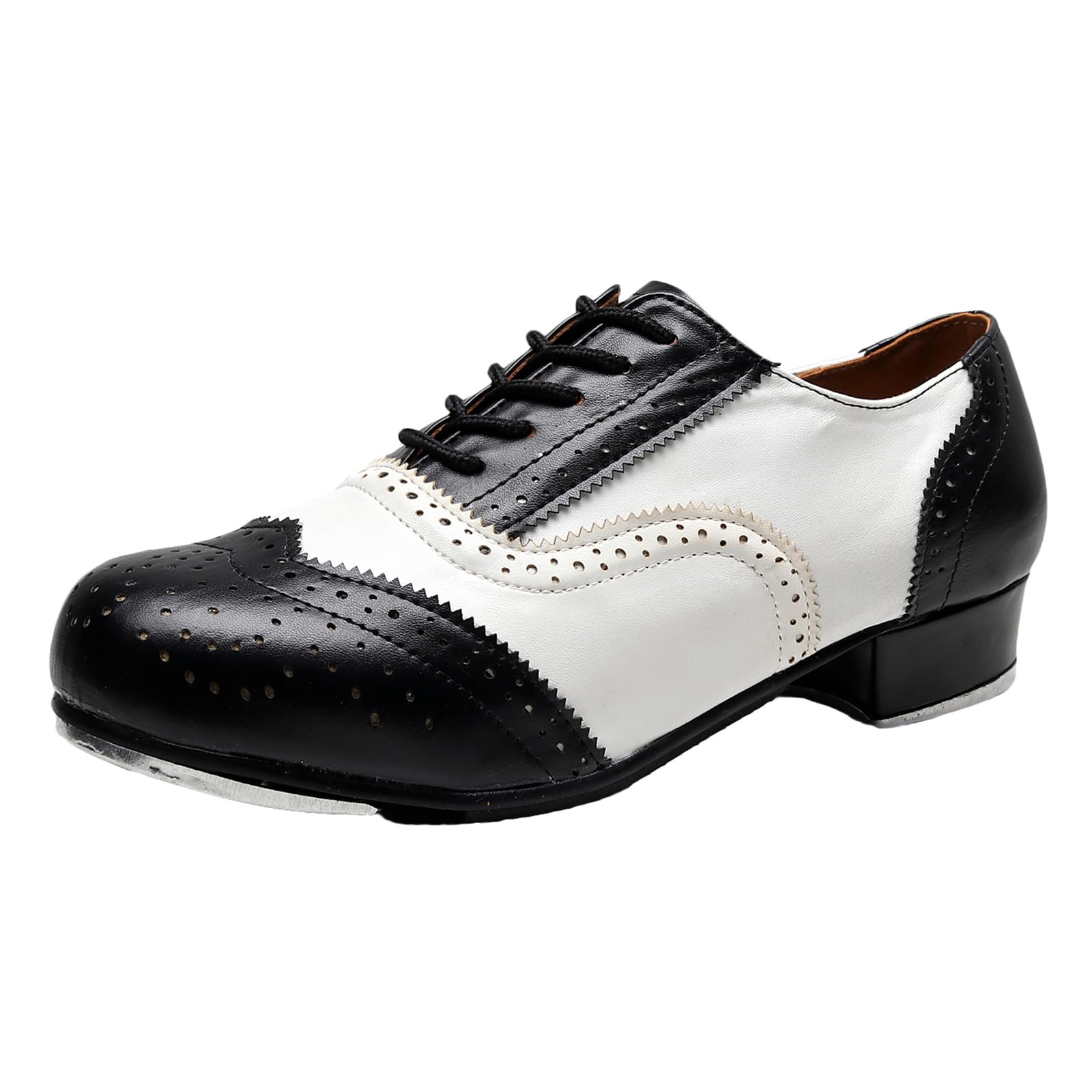 Scarpe da Tip Tap Uomo Ballo Sala Tacco Basso Stringate Brogue Traspiranti