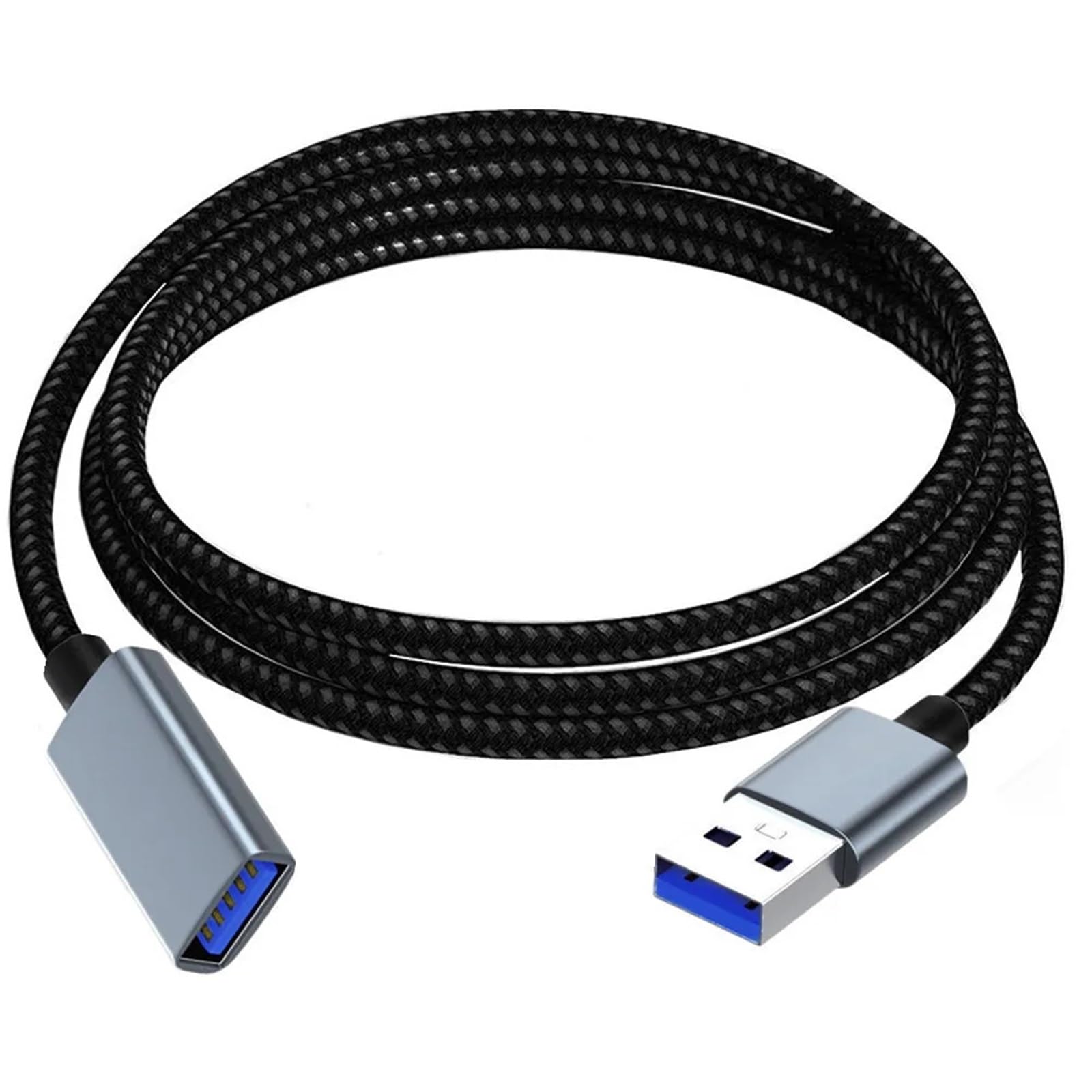 Cavo di prolunga USB 3.0 tipo A maschio-femmina intrecciato in nylon for tastiera, mouse, unità flash, disco rigido, stampante, webcam, fotocamera(5m,USB3.0 Male-Male)